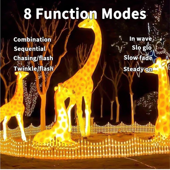 Solar☀️GardenFenceLights💡Outdoor/Inside 110inchesLedLighted💡White Picket Fence - Picture 6 of 8